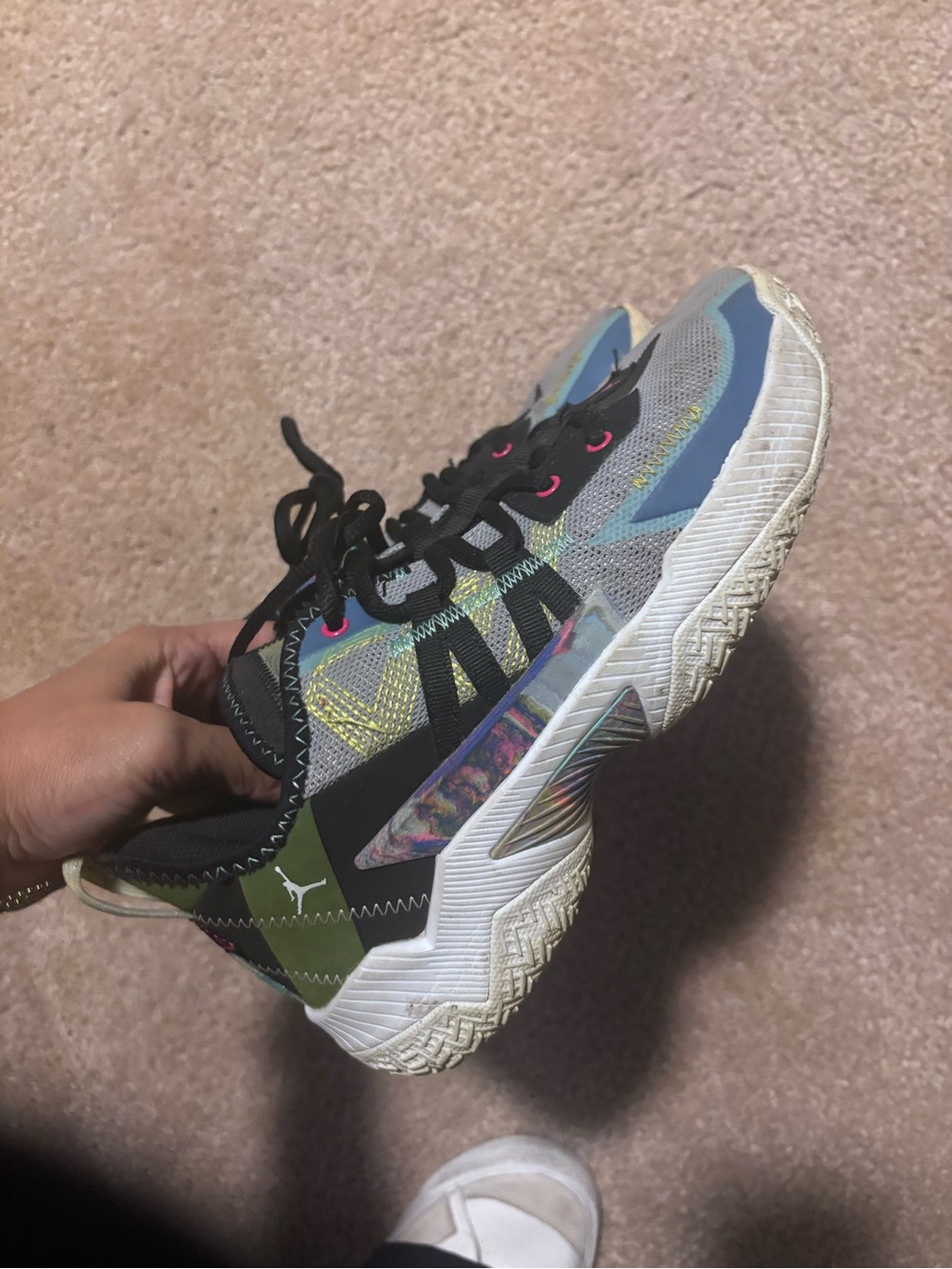 Jordan Kids Multicolor Sneakers - Black, Gray, Blue & Green